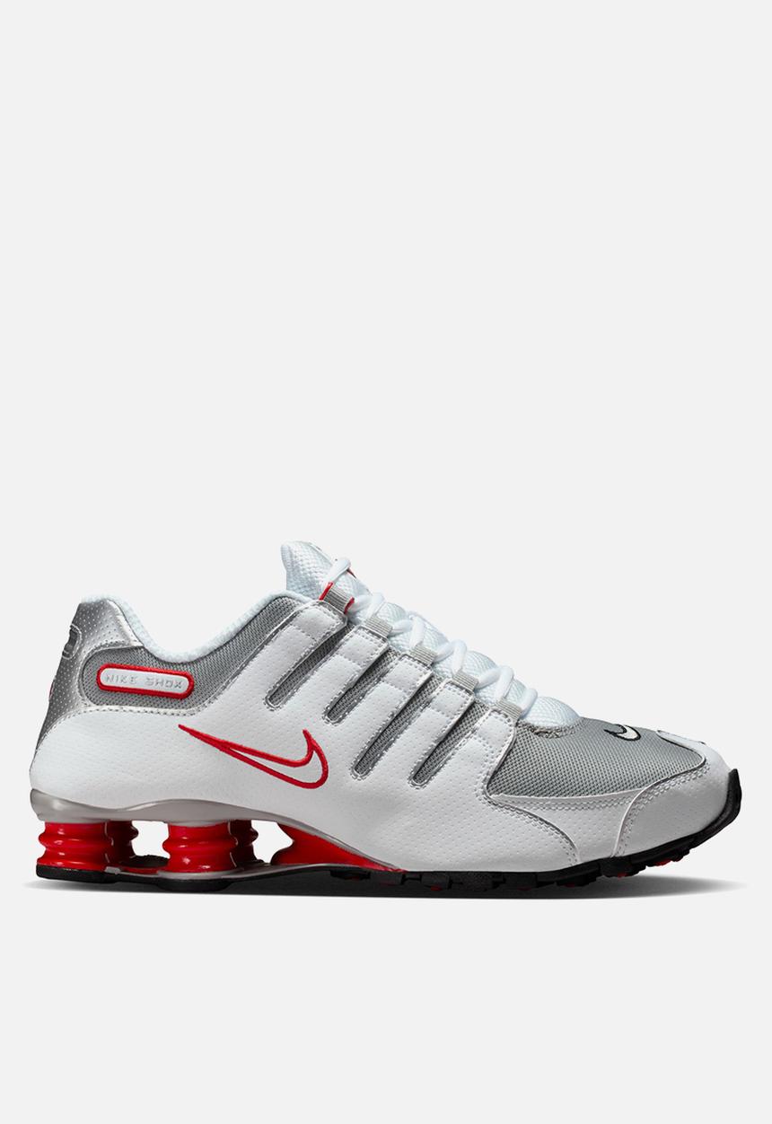 Nike Shox NZ - WHITE/METALLIC SILVER-SPORT RED
