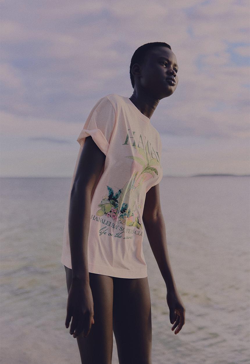 H&M - Printed t-shirt - powder pink hawaii