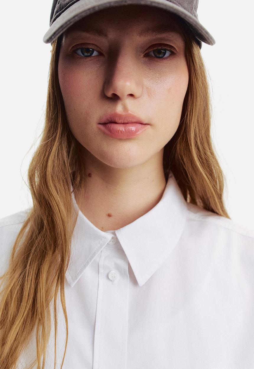 H&M - Cropped cotton shirt - white