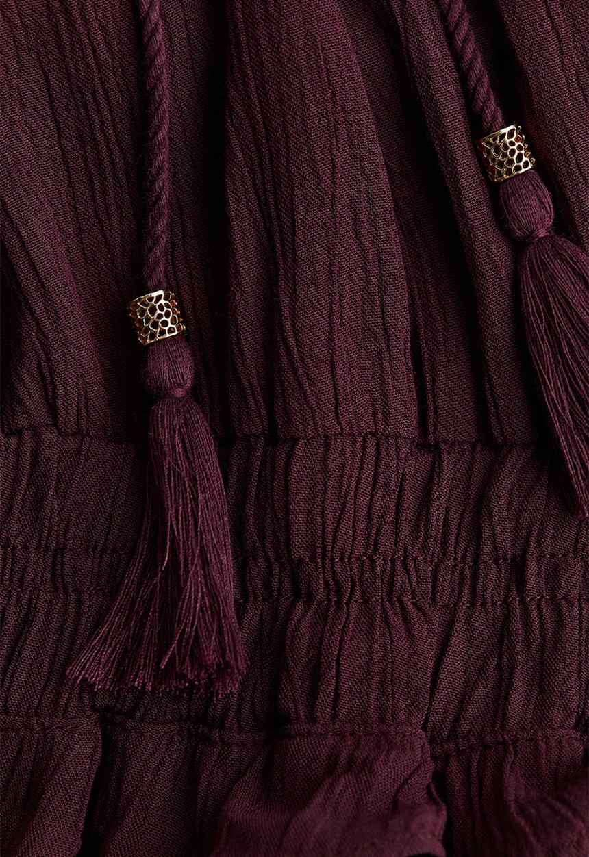 H&M - Frill-trimmed dress - burgundy