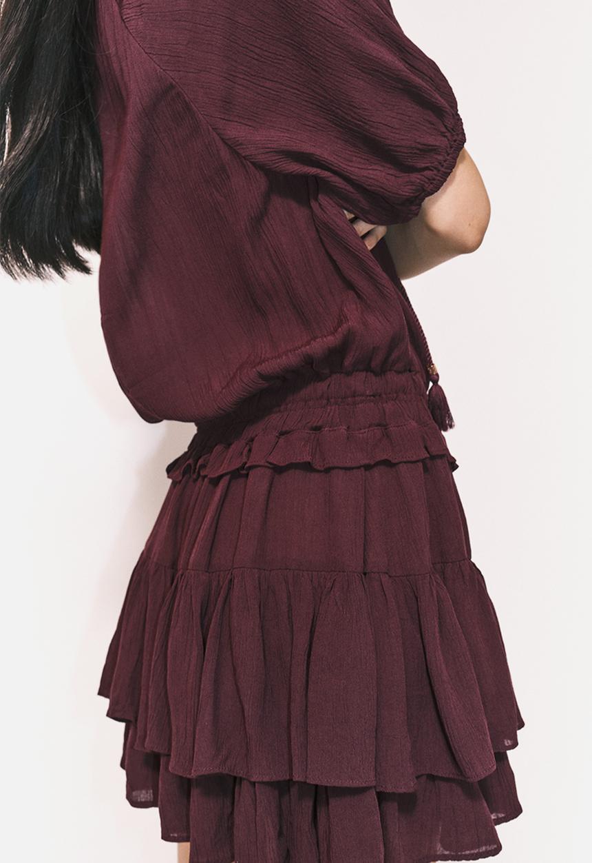 H&M - Frill-trimmed dress - burgundy