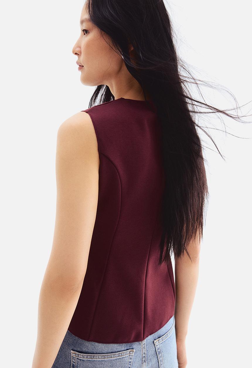 H&M - Interlock waistcoat - burgundy