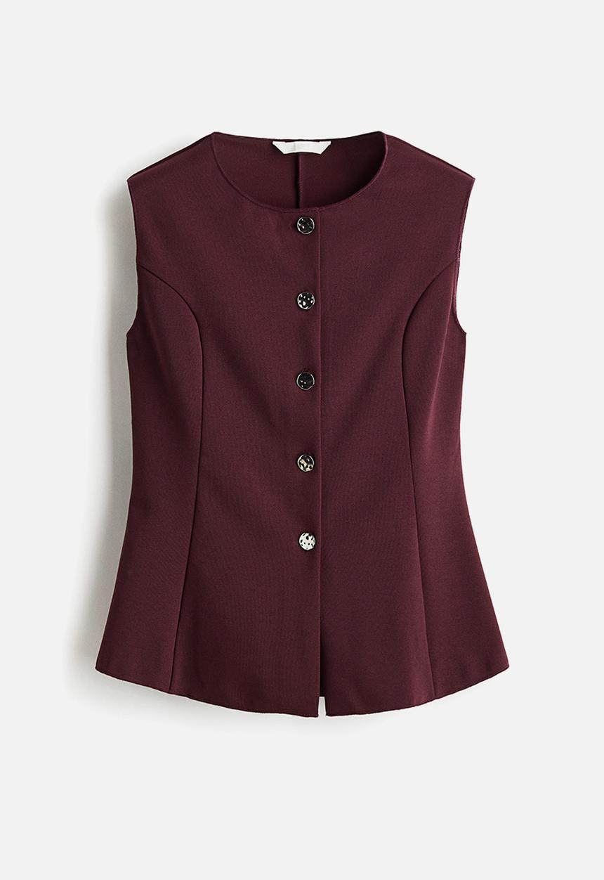 H&M - Interlock waistcoat - burgundy
