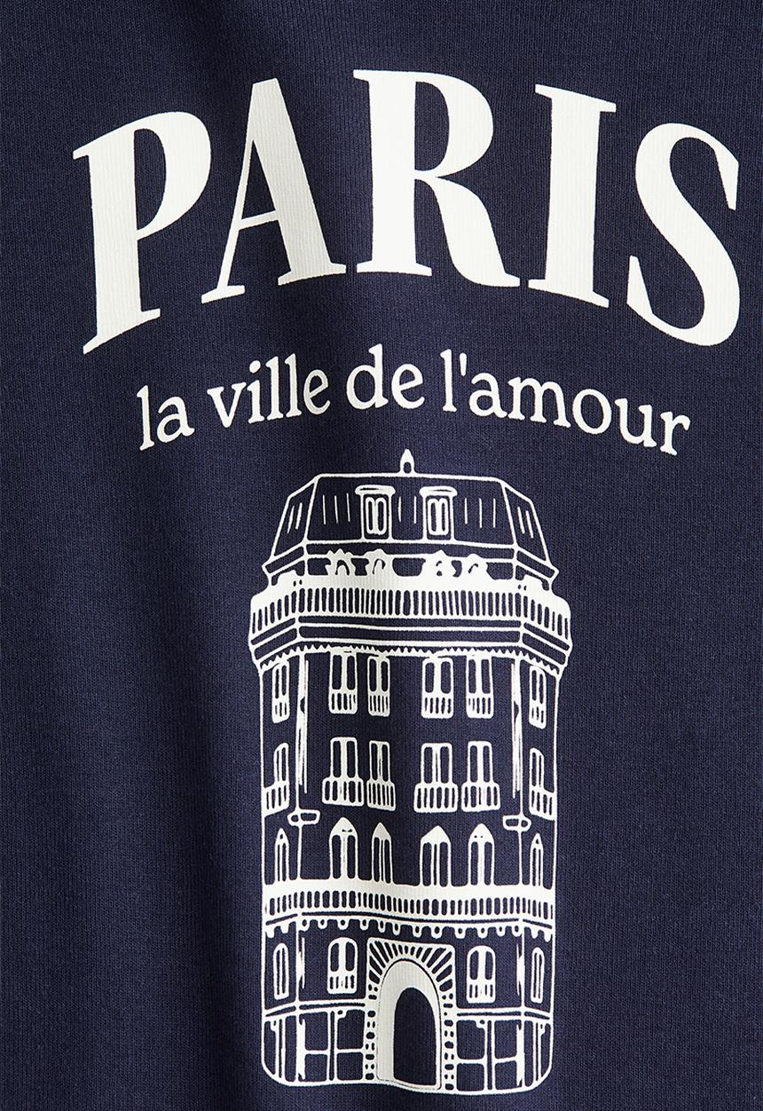 H&M - Cotton t-shirt - navy blue/paris