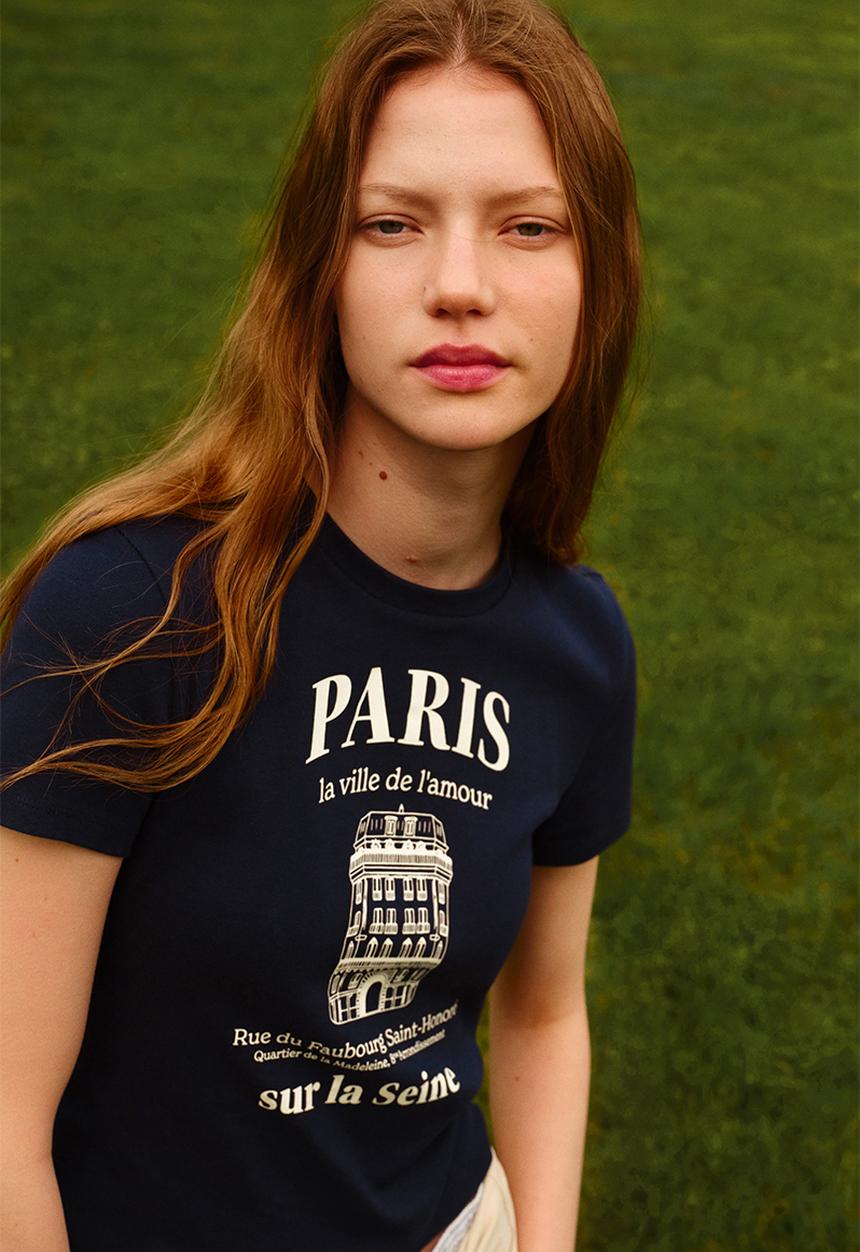 H&M - Cotton t-shirt - navy blue/paris