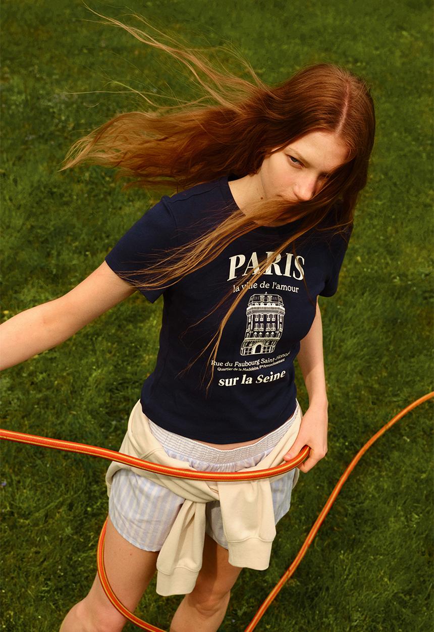 H&M - Cotton t-shirt - navy blue/paris