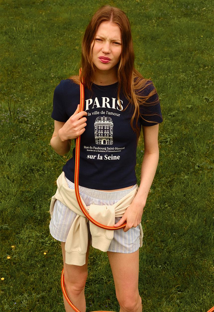 H&M - Cotton t-shirt - navy blue/paris