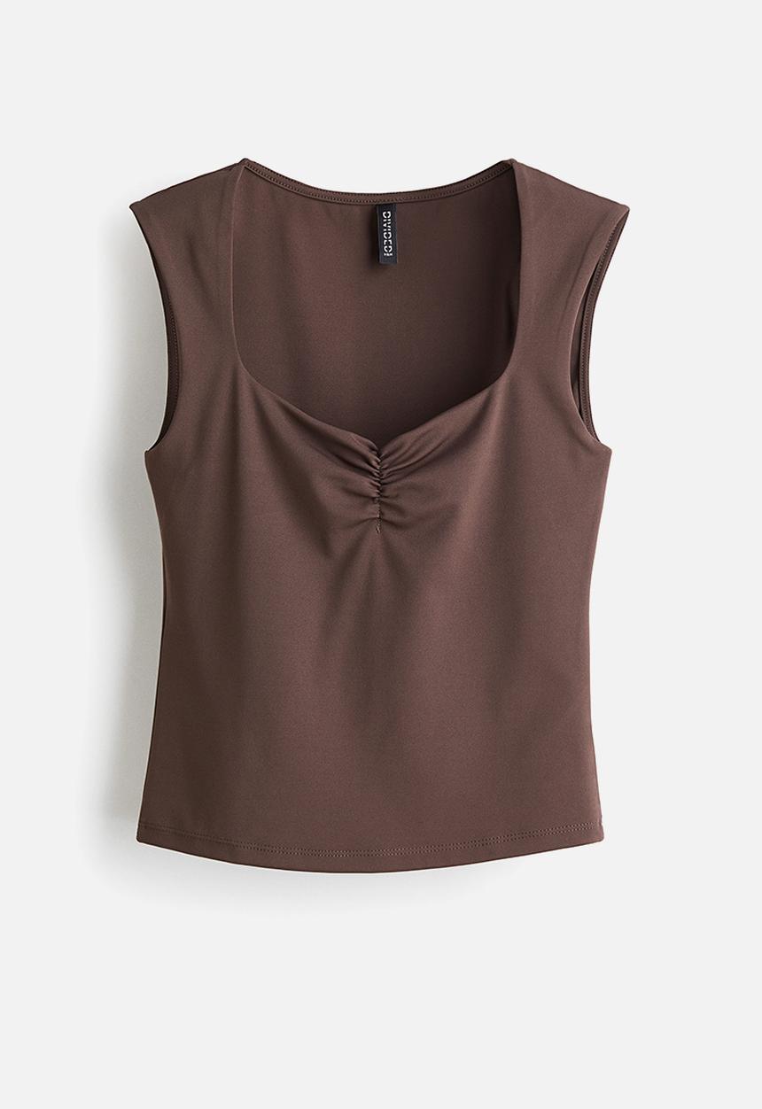 H&M - Gathered vest top - brown