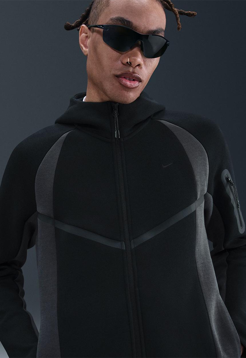 Nike - Tech Fleece Colour-Block Full-Zip  Windrunner Jacket - Black