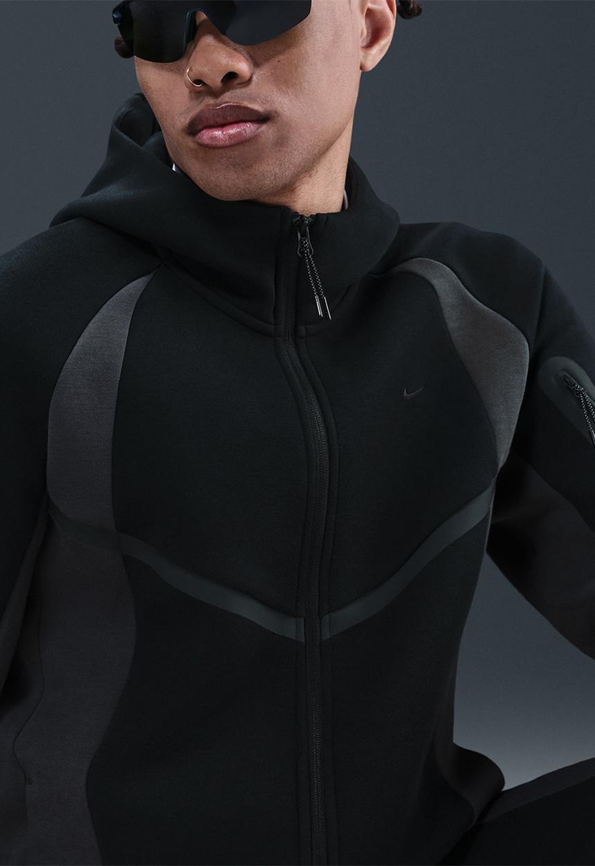 Nike - Tech Fleece Colour-Block Full-Zip  Windrunner Jacket - Black
