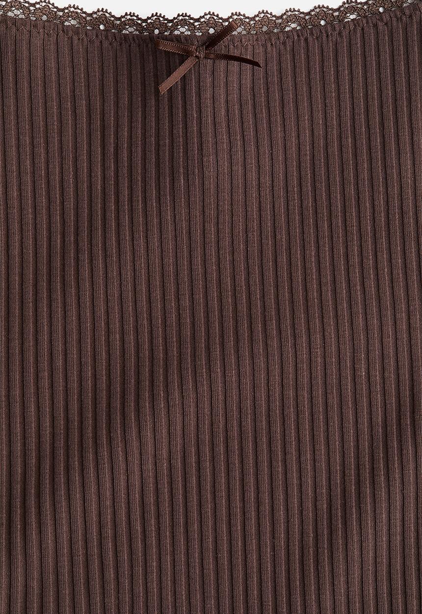 H&M - Lace-trimmed strappy top - brown