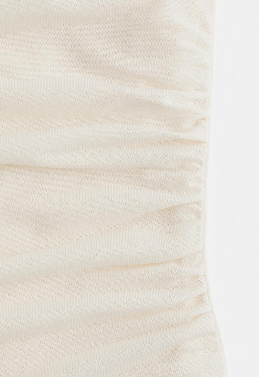 H&M - Draped cap-sleeved top - cream