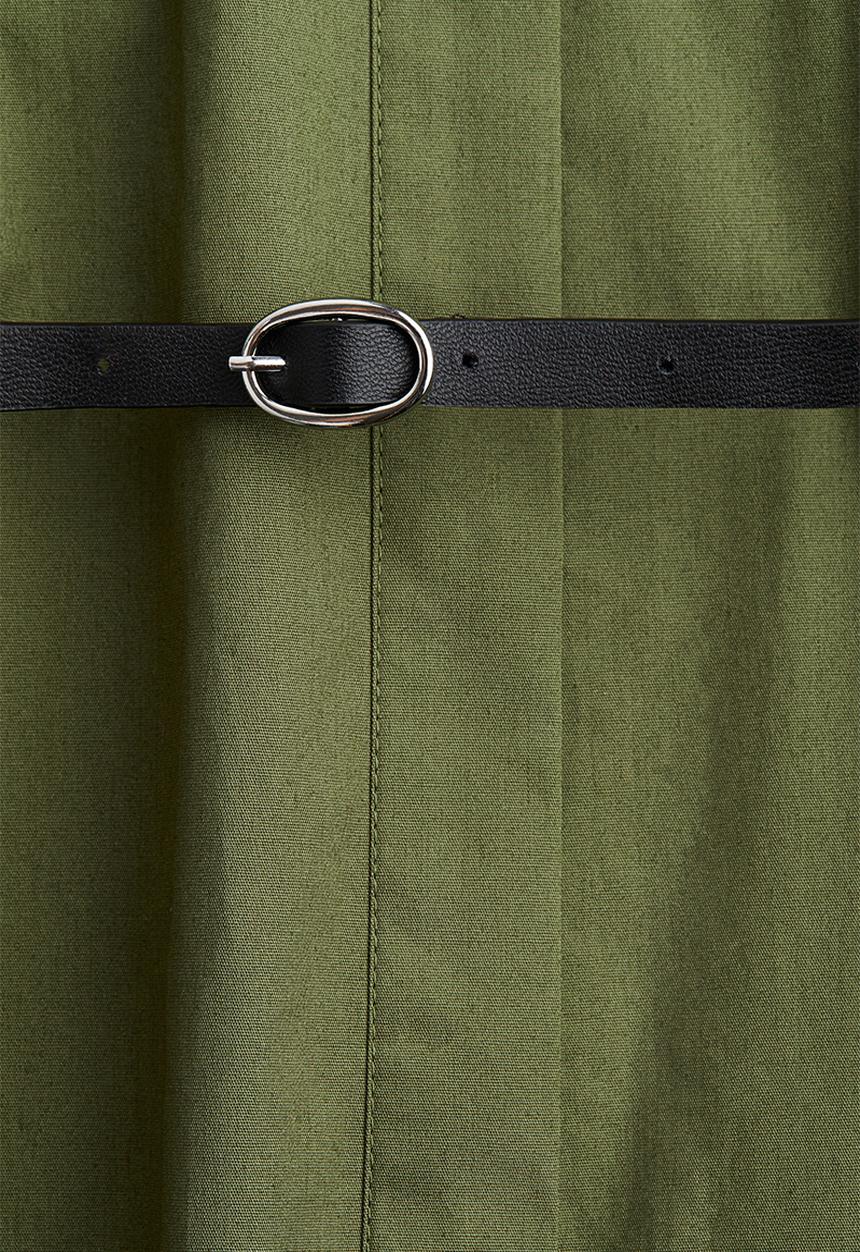 H&M - Belted poplin dress - green