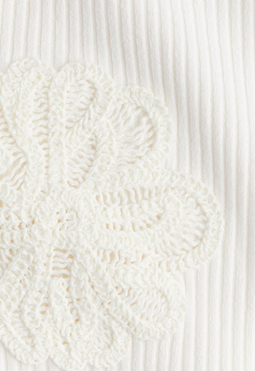 H&M - Appliquéd cropped vest top - white