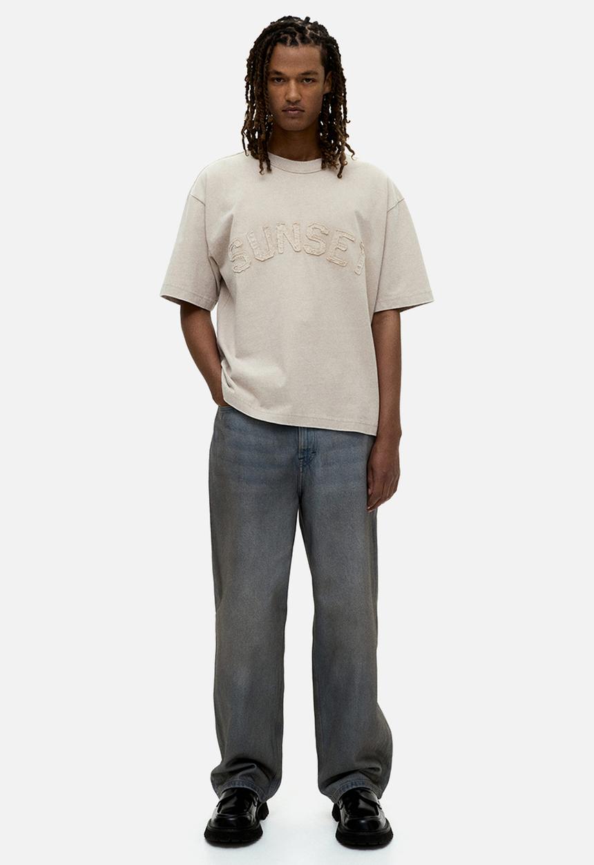 H&M - Loose fit printed t-shirt - beige sunset