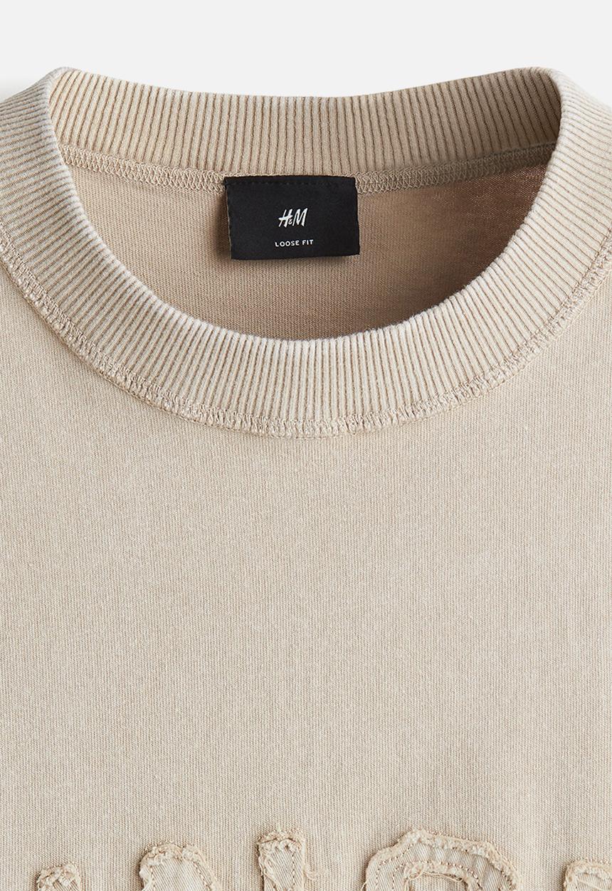 H&M - Loose fit printed t-shirt - beige sunset