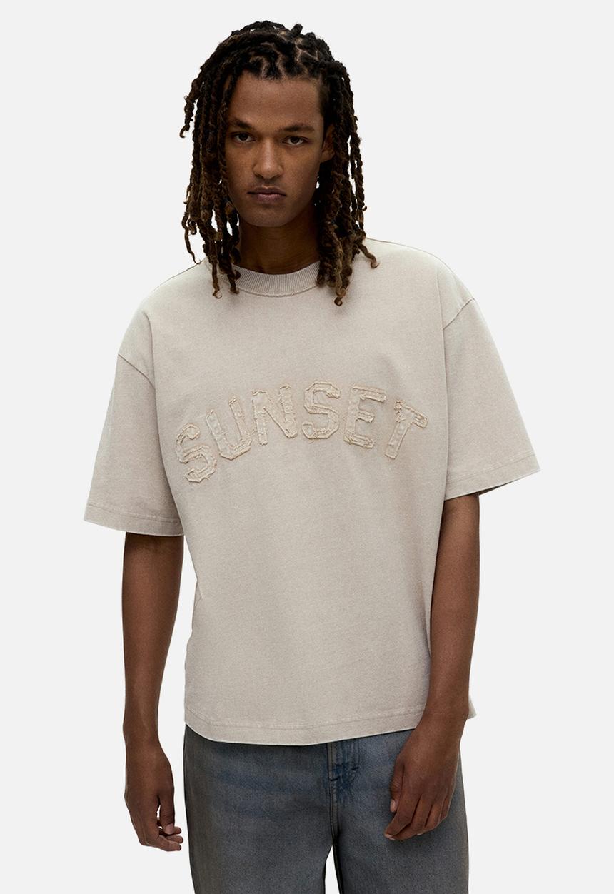 H&M - Loose fit printed t-shirt - beige sunset