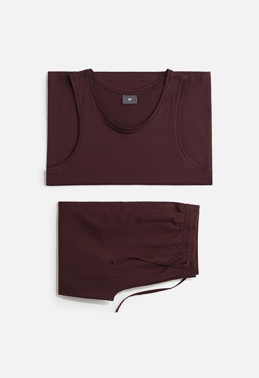 H&M - Pyjama vest top and bottoms - aubergine purple