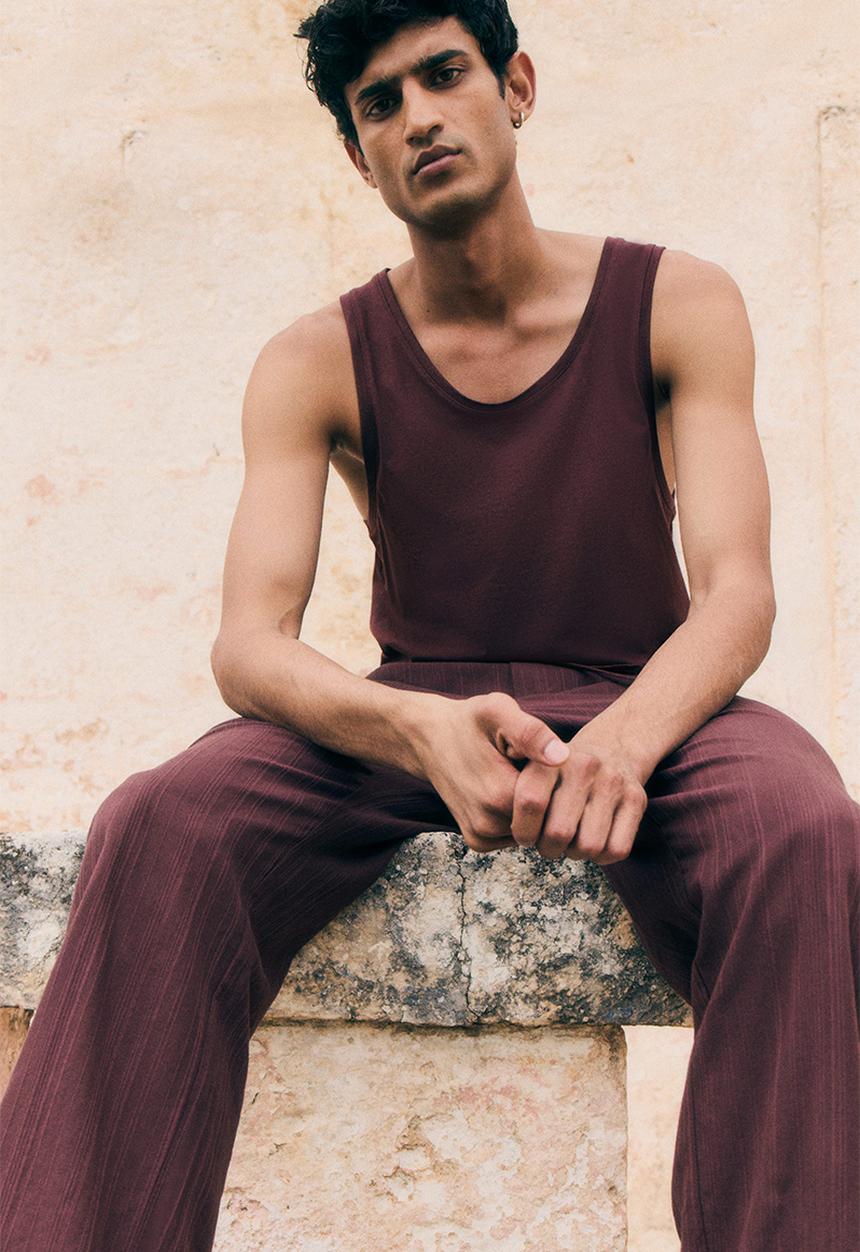 H&M - Pyjama vest top and bottoms - aubergine purple