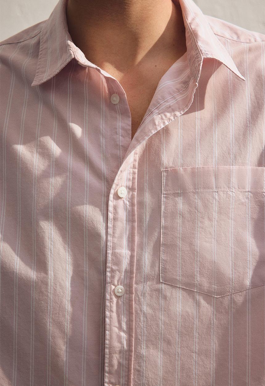 H&M - Regular fit boxy-style poplin shirt - pink striped