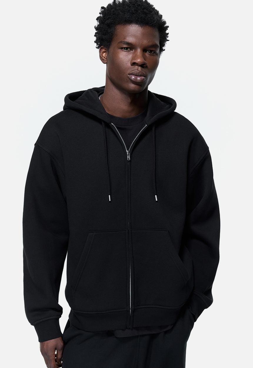 H&M - Loose  fit zip-through hoodie - black