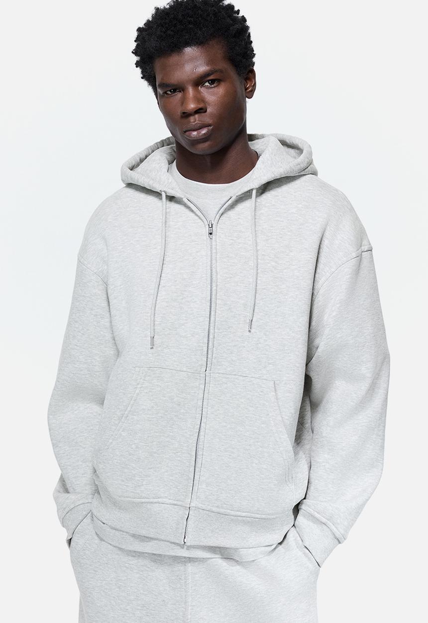 H&M - Loose  fit zip-through hoodie - grey marl