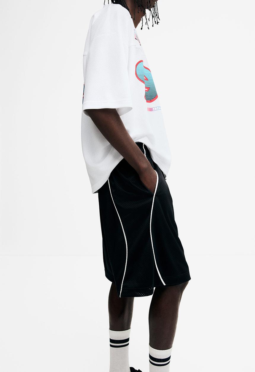 H&M - Relaxed fit mesh shorts - black