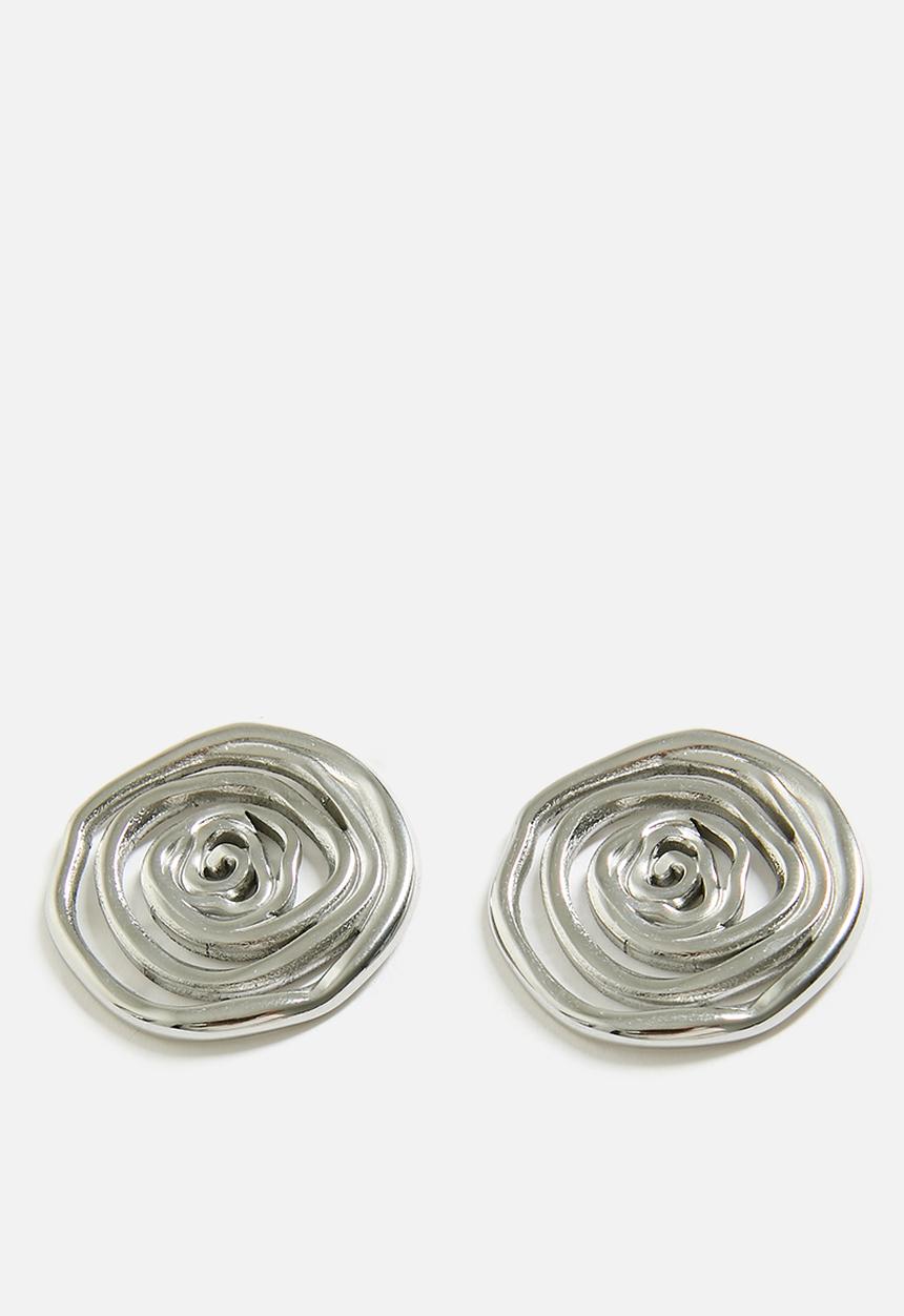 Tessa Design - Jayden spiral studded earrings - silver