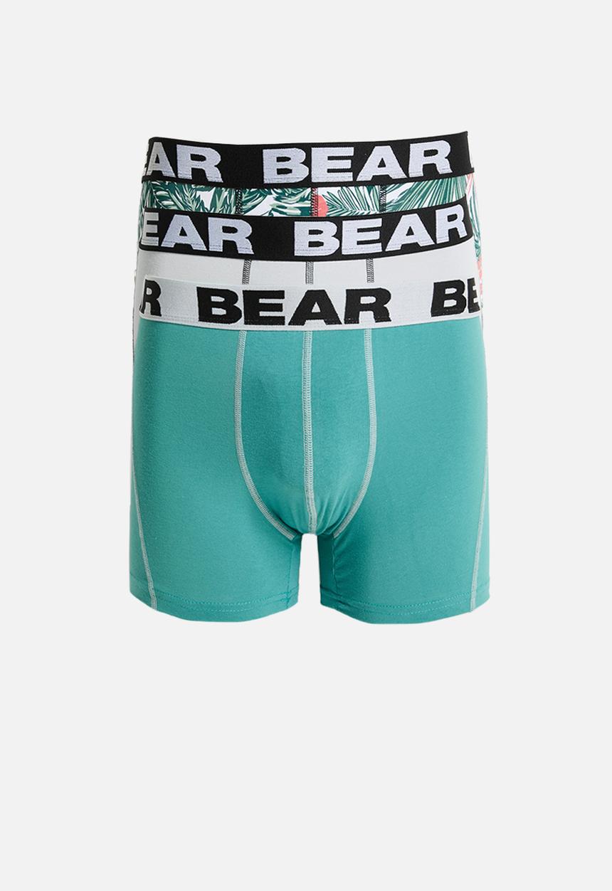 Bear - 3Pk Bodyshorts - Teal Floral Print/Teal/Grey