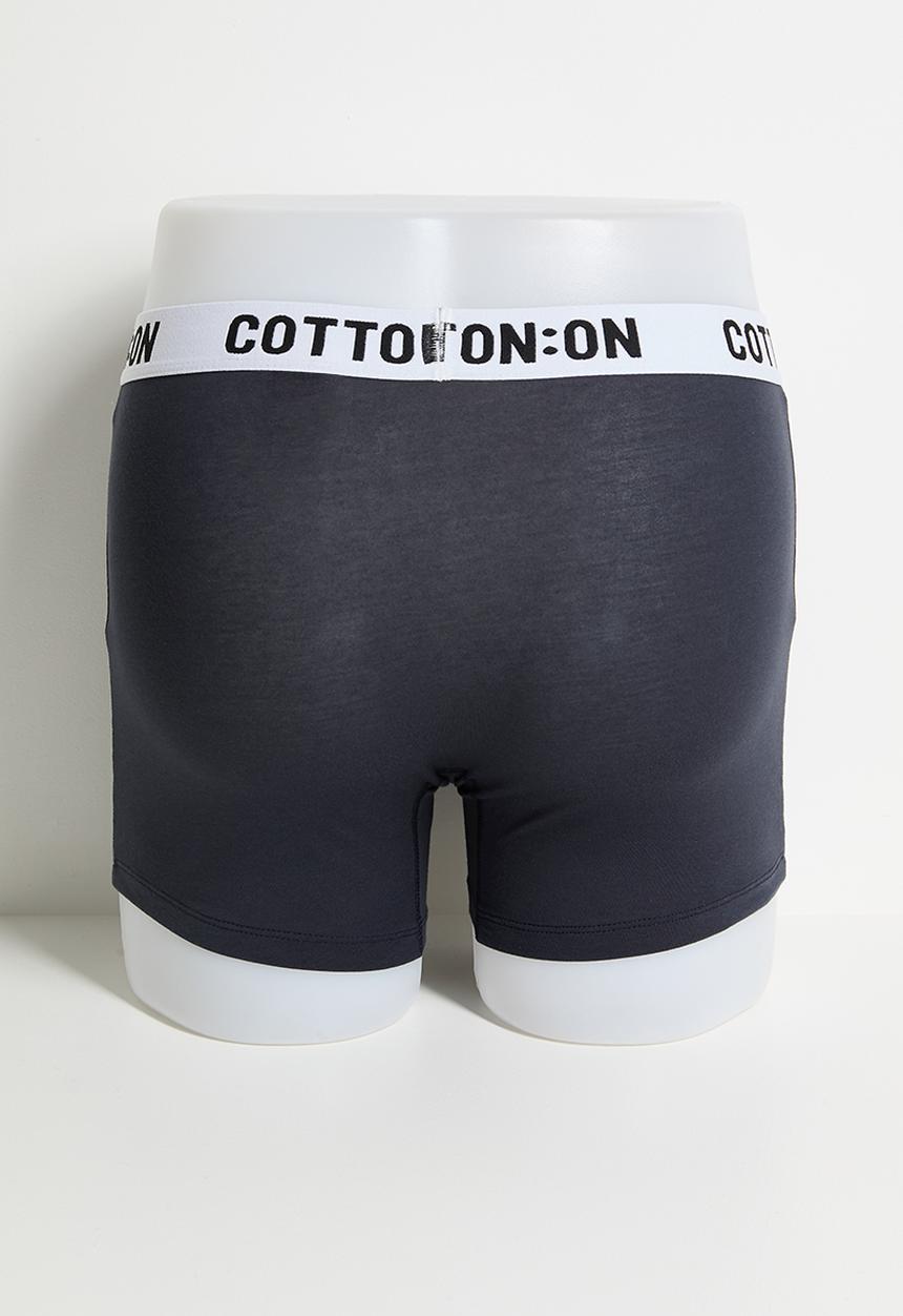 Cotton On - Mens Organic Cotton Trunks- 3 Pack - White/Navy/Emerald