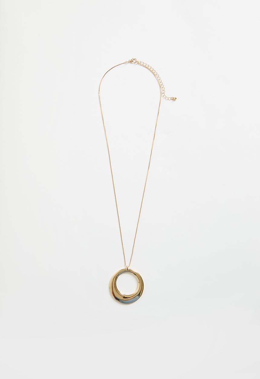 boohoo - Statement Pendant Drop Necklace - gold