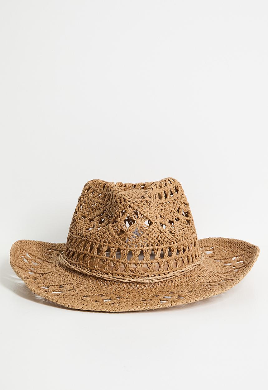 boohoo - Straw Western Cowboy Hat- tan