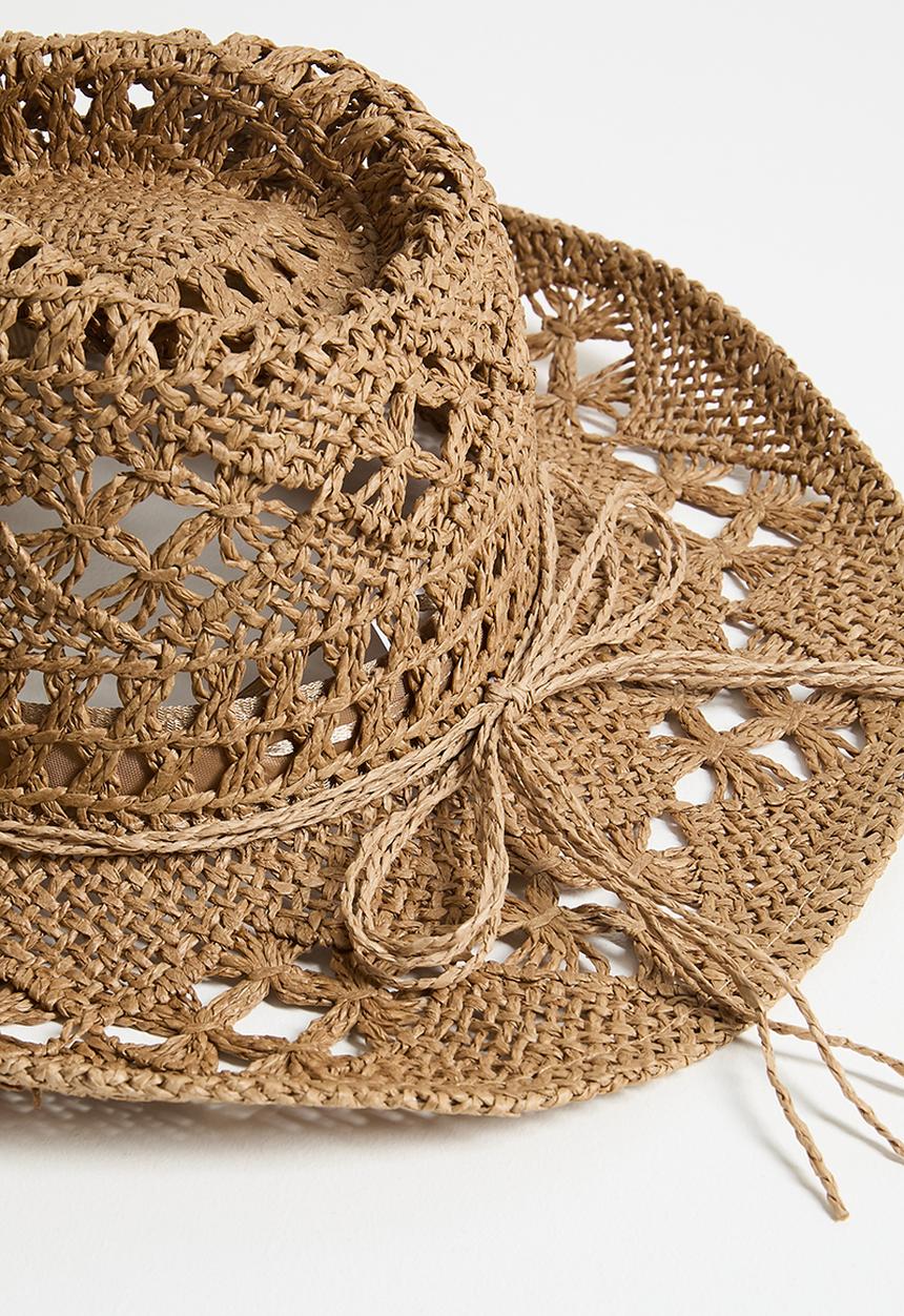 boohoo - Straw Western Cowboy Hat- tan