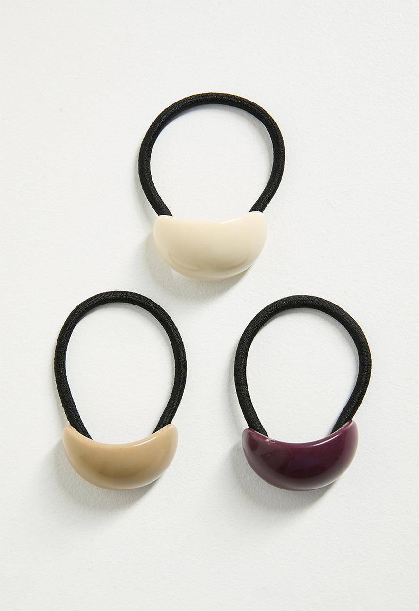 boohoo - 3 Pack Acrylic Marble Hair Cuffs - Multi