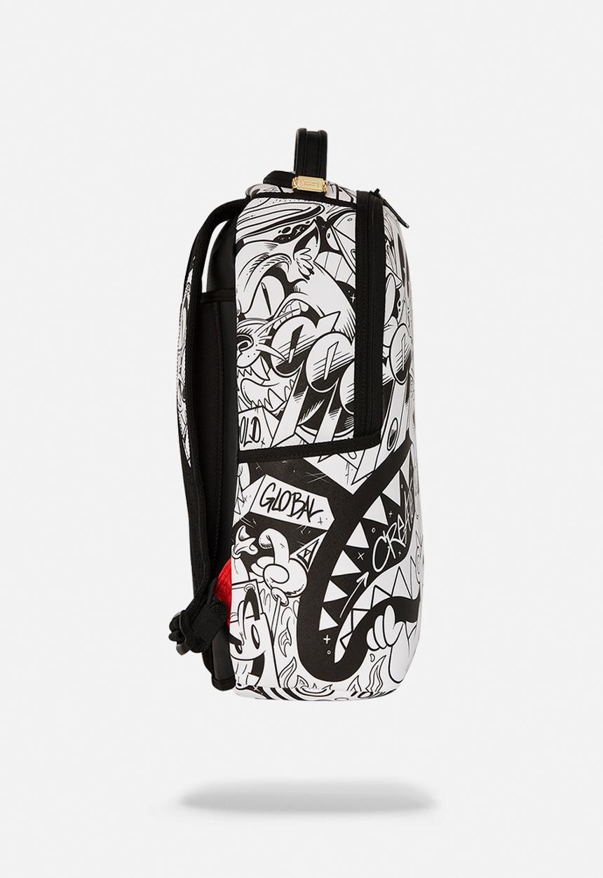 Sprayground - Heavy sharkmouth doodle dlxsv backpack - white