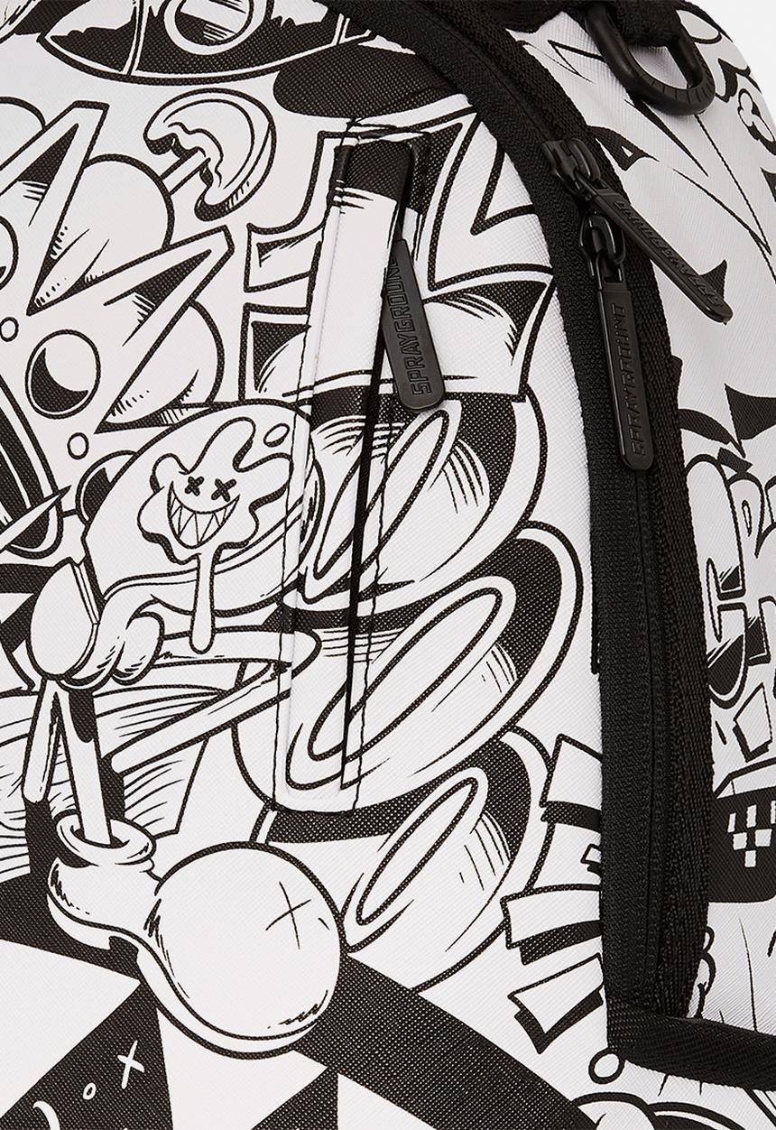Sprayground - Heavy sharkmouth doodle dlxsv backpack - white