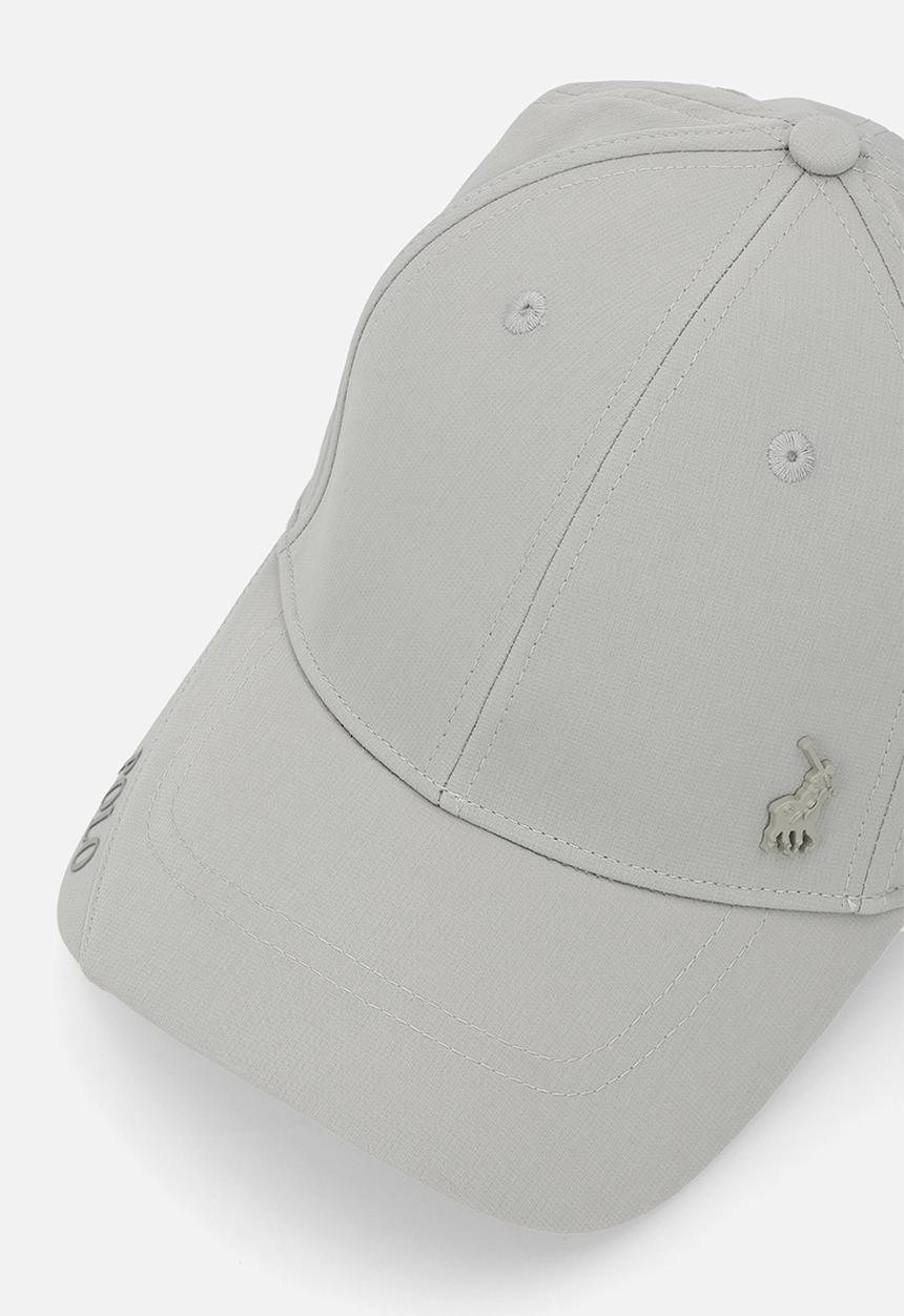 POLO - 6 Panel Metal Pony Fitted Peak - Light Grey