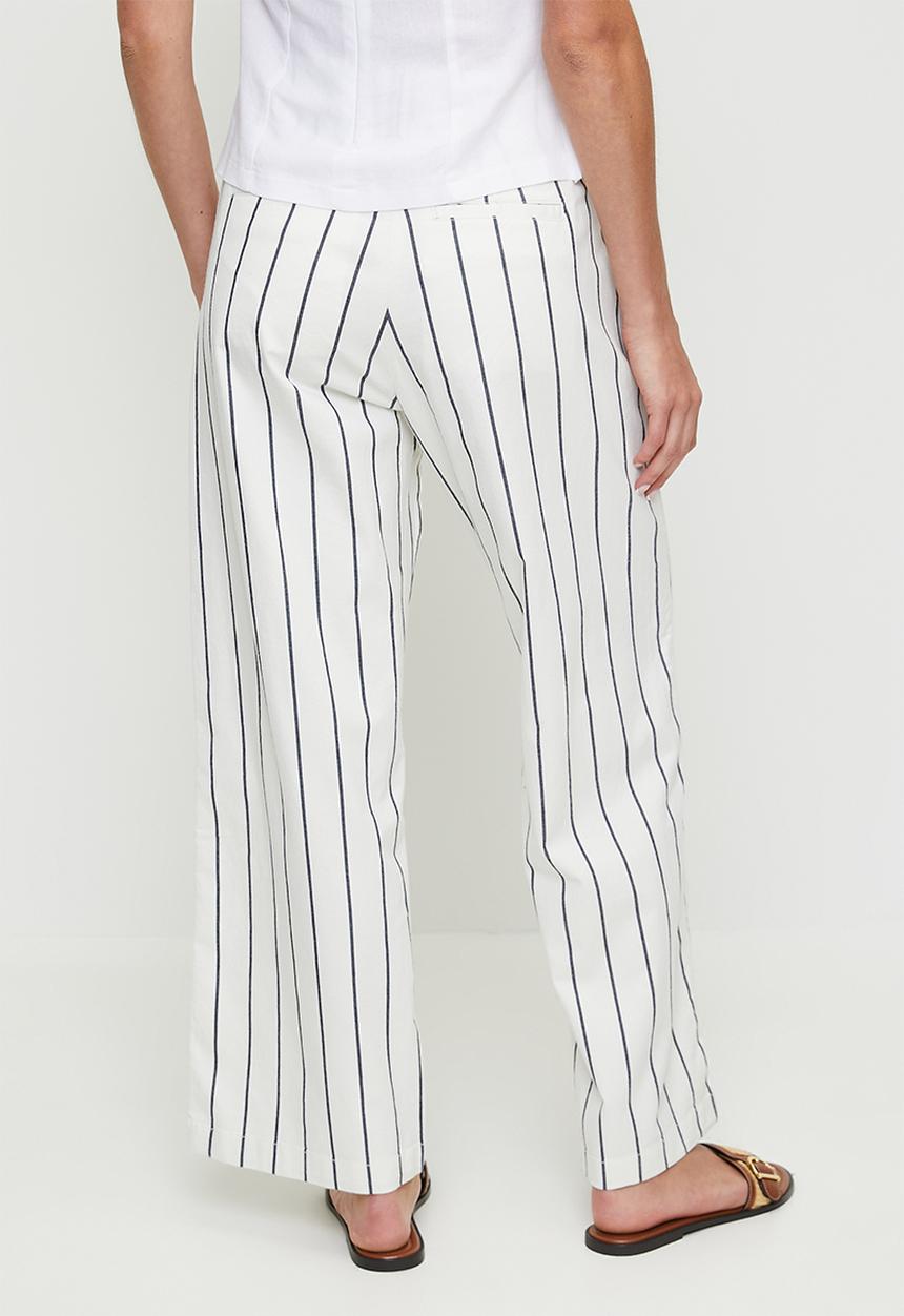 POLO - Sarah striped wide leg chino - off white