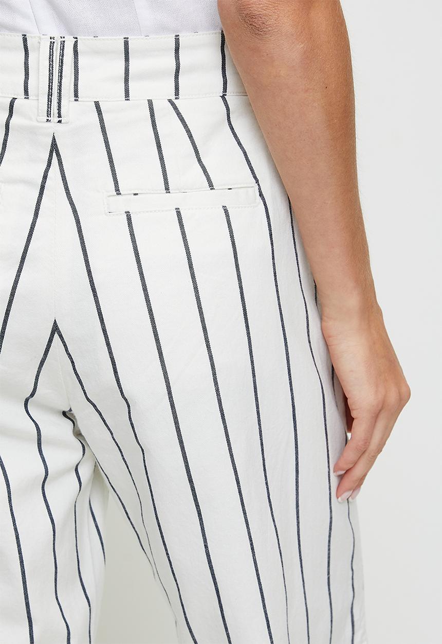 POLO - Sarah striped wide leg chino - off white