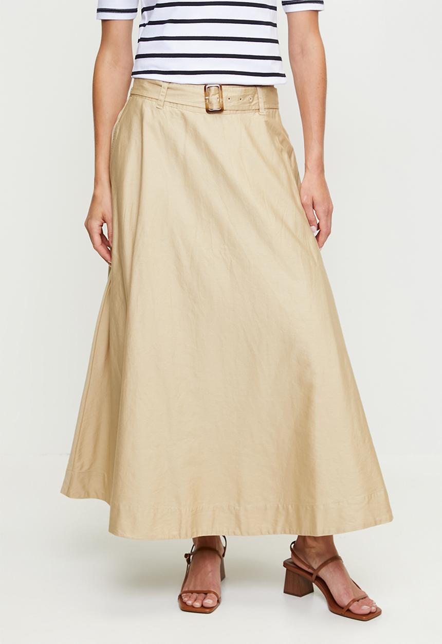 POLO - Wmn jane flare skirt - stone