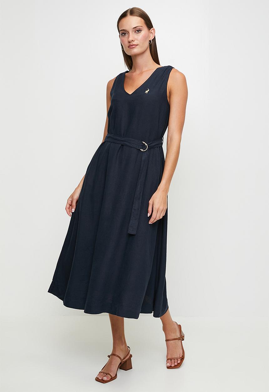 POLO - Sadie sl belted dress - navy