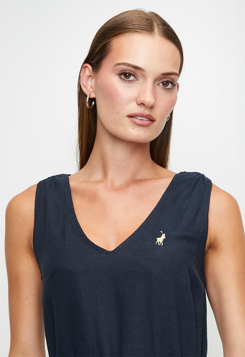 POLO - Sadie sl belted dress - navy