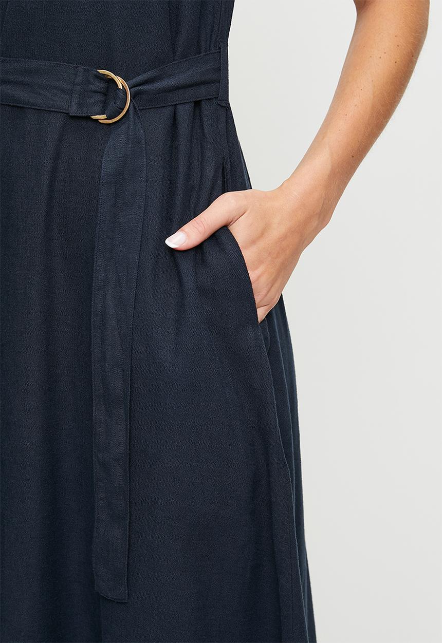 POLO - Sadie sl belted dress - navy