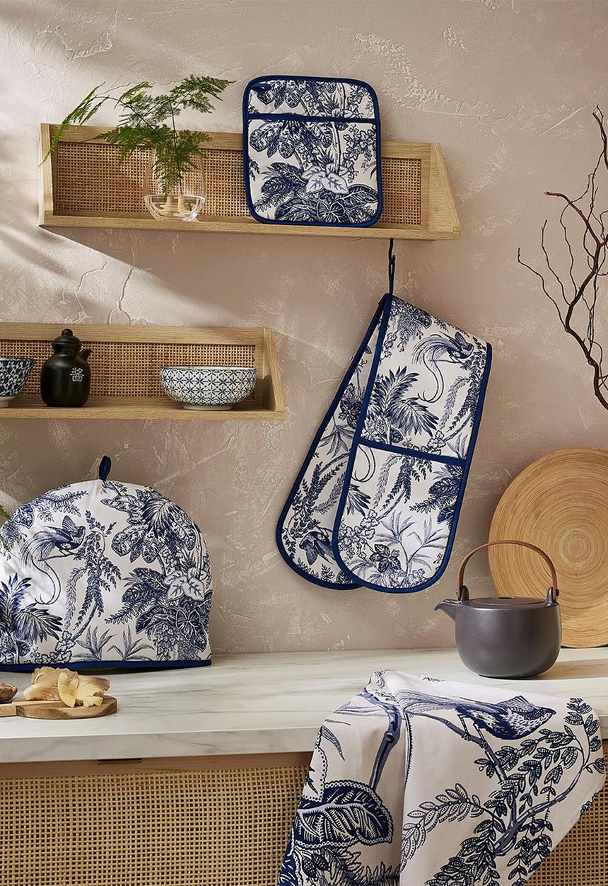Ulster Weavers - Willow Toile Double Oven Glove - Blue