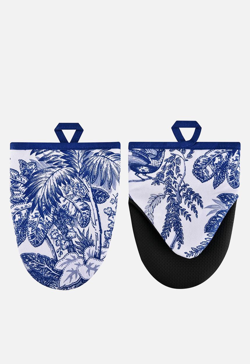 Ulster Weavers - Willow Toile Microwave Mitts - Blue