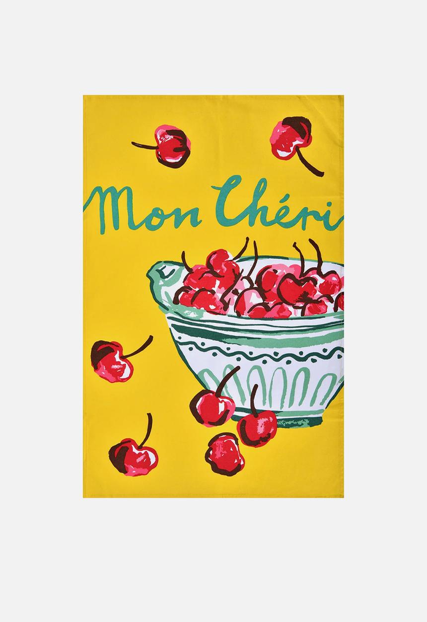Ulster Weavers - Summer Fruits Cheri Cotton Tea Towel - Yellow