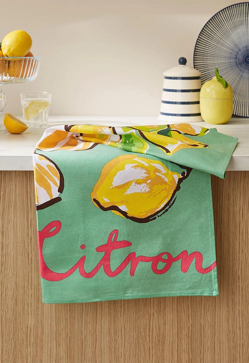 Ulster Weavers - Summer Fruits Citron Cotton Tea Towel - Green