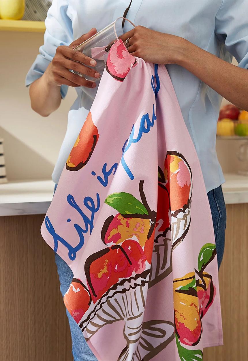 Ulster Weavers - Summer Fruits Peach Cotton Tea Towel - Pink