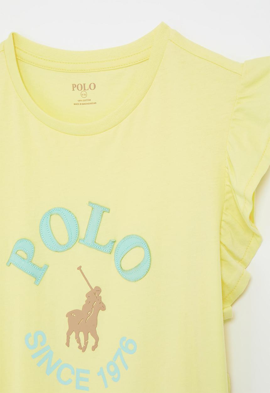 POLO - Girls jessica frill sleeve tee - soft yellow