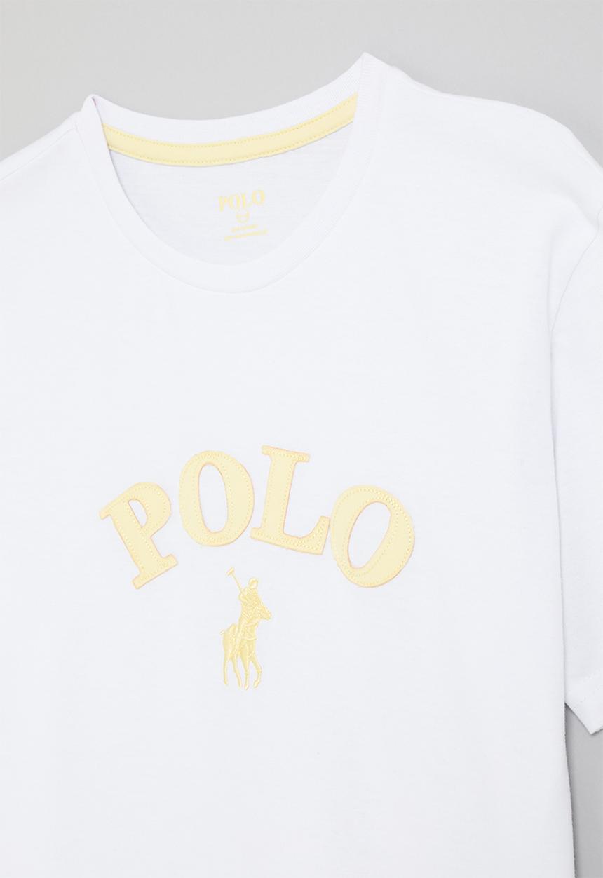 POLO - Boys alistair applique ss tee - white